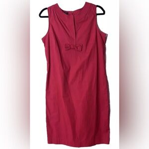 Talbots Women’s Red Bow Sleeveless Sheath Dress Size 8p